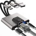 NK-1056S 3-i-1 Ethernet-adapter - USB-C, USB-A & Lightning - 10cm