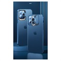 iPhone 12 Pro Max Hybrid Skal med Hidden Stativ - Blå / Genomskinlig