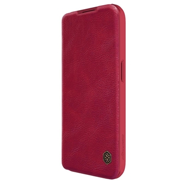 Nillkin Qin Pro iPhone 15 Pro Flipfodral - Röd