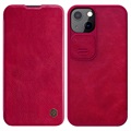 Nillkin Qin Pro Series iPhone 13 Flipfodral - Röd