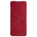 Nillkin Qin Samsung Galaxy A42 5G Flipfodral med Korthållare - Röd