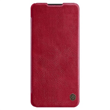 Nillkin Qin Samsung Galaxy A42 5G Flipfodral med Korthållare - Röd
