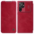 Nillkin Qin Series Samsung Galaxy S22 Ultra 5G Flipfodral - Röd
