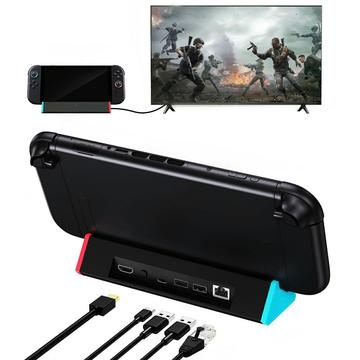 Nintendo Switch 2 Dockningsstation / Hub - HDMI, USB 3.0, USB-C, LAN - Svart