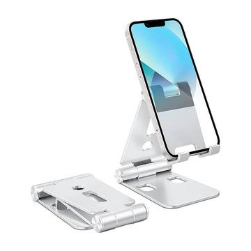 Omoton C4 hopfällbar skrivbordshållare för smartphones - silver