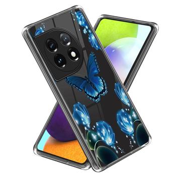 OnePlus 12R/Ace 3 Stiligt Ultra-Slim TPU-skal - Fjäril och Blommor