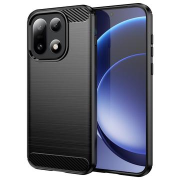 OnePlus 15 Borstat TPU Skal - Kolfiber - Svart