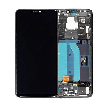 OnePlus 6 Fram Skal & LCD Display - Spegelsvart