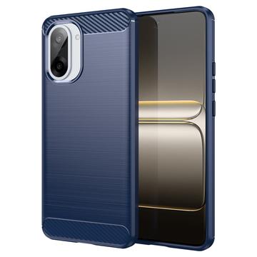 OnePlus Ace 5 Racing/Nord CE5 Borstat TPU Skal - Kolfiber - Blå