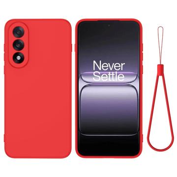 OnePlus Nord 5 Flytande silikon skal med handrem - Röd