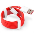 OnePlus USB Typ-C synk- och laddningskabel - röd / vit - bulk
