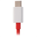 OnePlus USB Typ-C synk- och laddningskabel - röd / vit - bulk