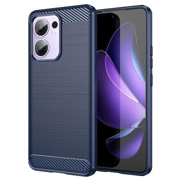 Oppo Reno13 F Borstat TPU Skal - Kolfiber - Blå