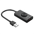 Orico SC2 Extern USB-ljudkort med Volymreglage - Svart