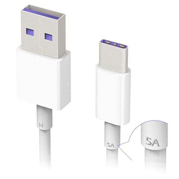 Huawei HL1289 SuperCharge USB Type-C Kabel - 1m - Vit