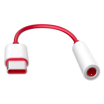 OnePlus USB-C / 3.5mm Kabeladapter - Bulk - Röd / Vit