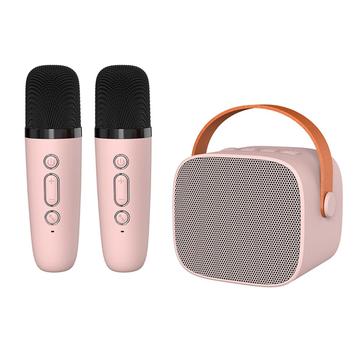 P2 Barnkaraoke Bluetooth-Högtalare med 2 Mikrofoner - Rosa
