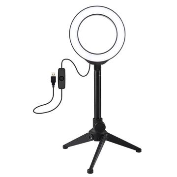 PULUZ 4.7" 12cm ringljus + USB-fäste för bordsstativ Selfie Stick Vit LED-ringljus Vloggingfotografering Videoljussatser