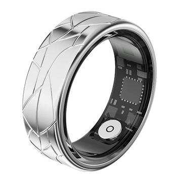 PX02 Crack Design Multifunktionell smart ring med fotokontroll - Storlek: 19.9mm - Silver