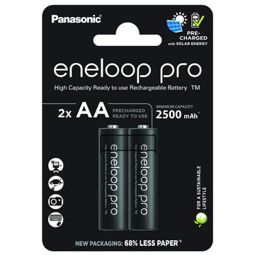 Panasonic Eneloop Pro BK-3HCDE/2CP Uppladdningsbara AA-batterier 2500mAh - 2 st.