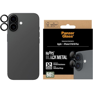 iPhone 17/16/16 Plus PanzerGlass Hoops linsskydd för kamera - svart
