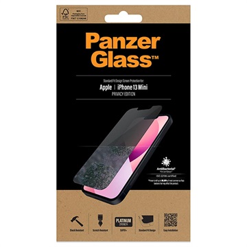 PanzerGlass Privacy AntiBacterial iPhone 13 Mini Härdat Glas Skärmskydd