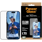 iPhone 17/16 Pro PanzerGlass Ultra-Wide Fit EasyAligner Skärmskydd - 9H - Svart kant