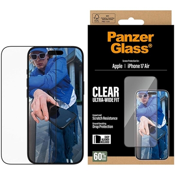 iPhone Air PanzerGlass Ultra-Wide Fit EasyAligner Skärmskydd - 9H - Svart kant