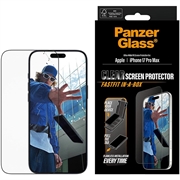iPhone 17 Pro Max PanzerGlass Ultra-Wide Fit m. FastFit In-A-Box skärmskydd - 9H - Svart kant