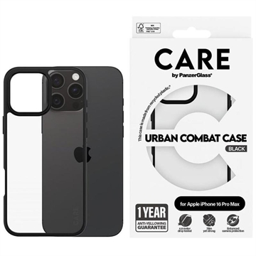 iPhone 16 Pro Max PanzerGlass Care Urban Combat skal - Svart / Genomskinlig