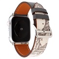 Apple Watch Series 7/SE/6/5/4/3/2/1 Pattern Läderarmband - 41mm/40mm/38mm - Svart