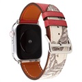 Apple Watch Series 7/SE/6/5/4/3/2/1 Pattern Läderarmband - 41mm/40mm/38mm - Röd