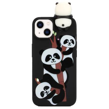 3D-Figur Serie iPhone 14 TPU-skal - Panda Familj