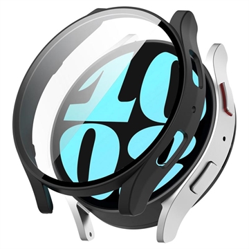 Samsung Galaxy Watch6 Plastskal med Härdat Glas Skärmskydd - 44mm - Svart