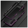 Polar Lights Style Sony Xperia 1 IV Metall Bumper - Svart / Lila