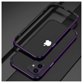Polar Lights Style iPhone 12 Mini Metall Bumper - Svart / Lila