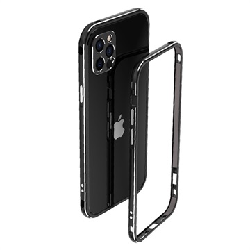 Polar Lights Style iPhone 12 Pro Metall Bumper - Svart / Silver