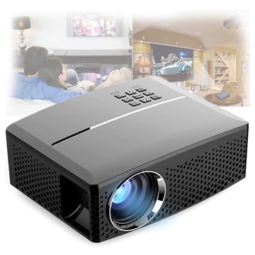 Bärbar Full HD LED Mini Projektor GP80 - 1080p - Svart