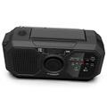 Bärbar Multifunktionell Nödradio med Handvev och SOS Alarm - Svart