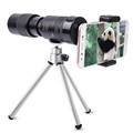 Bärbar Kameralins med Zoomteleskop och Tripod - Svart