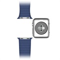 Apple Watch Series 7/SE/6/5/4/3/2/1 Premium Läderarmband - 45mm/44mm/42mm - Blå