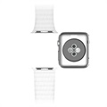 Apple Watch Series 7/SE/6/5/4/3/2/1 Premium Läderarmband - 45mm/44mm/42mm - Vit