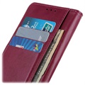 Premium Samsung Galaxy A10 Plånboksfodral med Stativfunktion - Vinröd