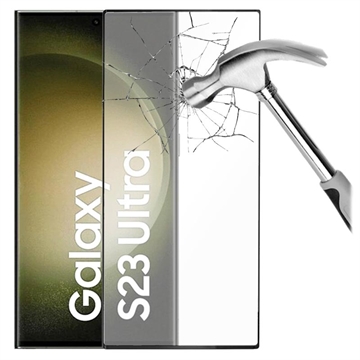 Prio 3D Samsung Galaxy S23 Ultra 5G Härdat Glas Skärmskydd - 9H - Svart