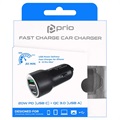 Prio Fast Charge Billaddare - USB-C, USB-A - Svart
