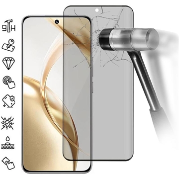 Honor 200 Privacy Heltäckande Härdat Glas Skärmskydd - 9H - Svart Kant