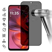 Motorola Moto G05 Privacy Heltäckande Härdat Glas Skärmskydd - Svart Kant
