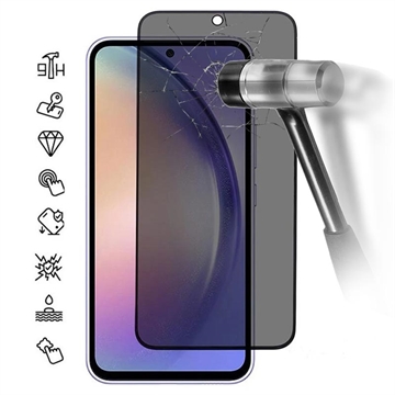Samsung Galaxy A55 Privacy Heltäckande Härdat Glas Skärmskydd - 9H - Svart Kant