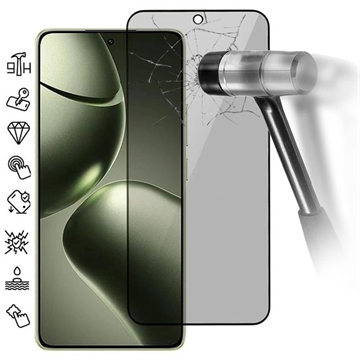 Xiaomi 14T/14T Pro Privacy Heltäckande Härdat Glas Skärmskydd - 9H - Svart Kant