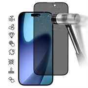 iPhone 17 Pro Max Privacy Heltäckande Härdat Glas Skärmskydd - 9H - Svart Kant